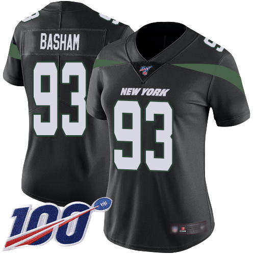 New York Jets Limited Black Women Tarell Basham Alternate Jersey NFL Football #93 100th Season Vapor Untouchable->women nfl jersey->Women Jersey